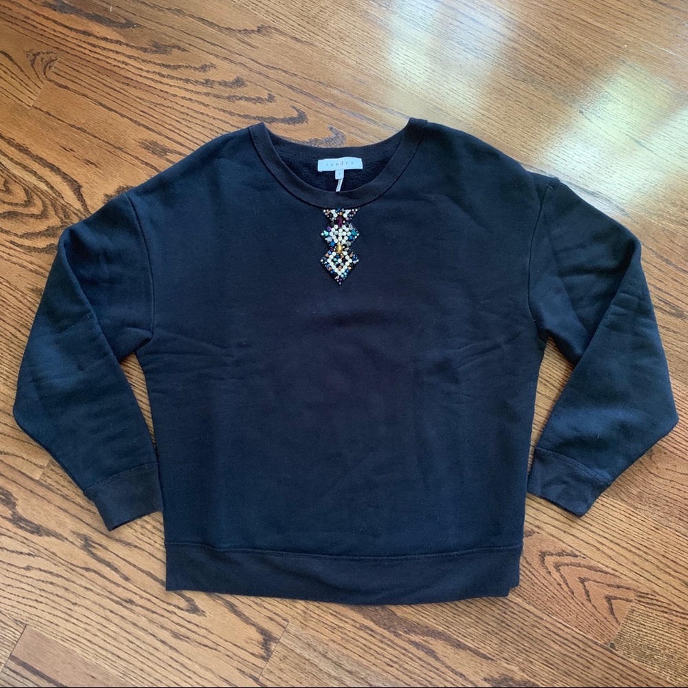 Sandro Sweatshirt Size 1 Black